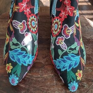 Embroidered Stuart Weitzman Ankle Boots